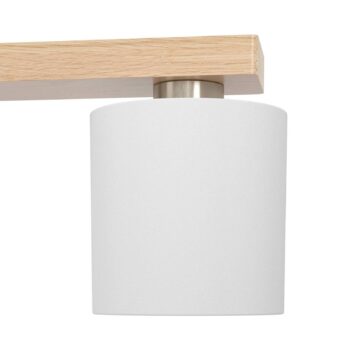 Castralvo závesná lampa, dĺžka 115 cm, drevo/biela, 5 svetiel, látka