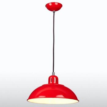 Červená závesná lampa Franklin v retro štýle