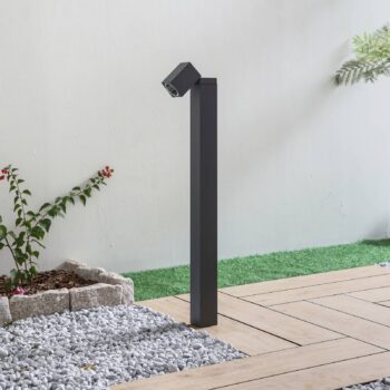 Cestné svetlo Lindby Othil, výška 80 cm, antracit, kov