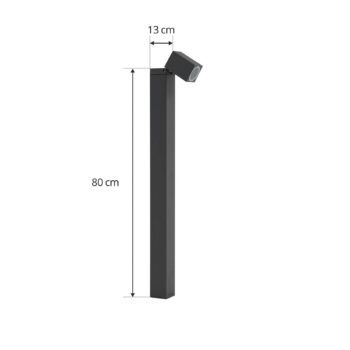 Cestné svetlo Lindby Othil, výška 80 cm, antracit, kov
