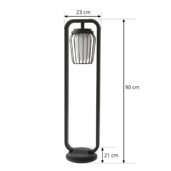 Cestné svetlo Lucande Chandan, 90 cm, antracit, hliník