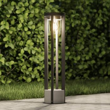 Cestné svetlo Lucande Overa, sivé, kov, 68 cm, IP44, E27