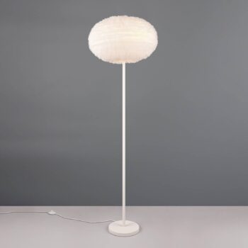 Chlpatá stojacia lampa, výška 154 cm, piesková farba, syntetický plyš