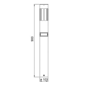 Chodníkové svetlo 475, nerezová oceľ, výška 90 cm, snímač pohybu