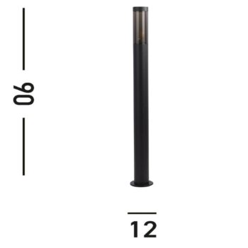 Chodníkové svetlo Batton, IP44, čierne, výška 90 cm, kov