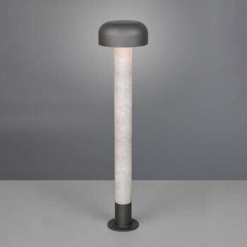 Chodníkové svetlo Fraser, sivá/betónový vzhľad, hliník, IP54, výška 84,5 cm