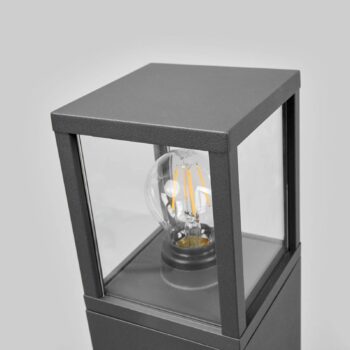 Chodníkové svetlo Lucande Klemens, 65 cm, antracit, kov, E27
