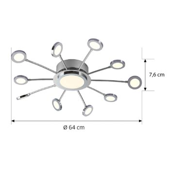 Chrómované stropné svietidlo LED Meru, CCT