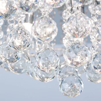 Chrómové stropné svietidlo CAROL krištáľový záves