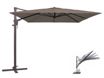 Colmar slnečník 250x250cm sivý