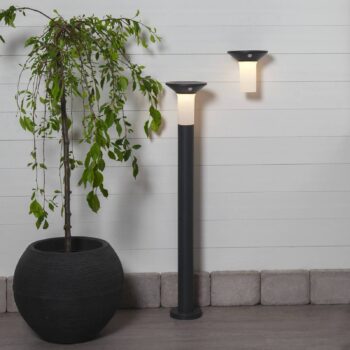 Corbezzola LED solárne vonkajšie nástenné svietidlo, čierne, senzor