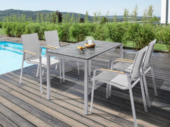 Cubic HPL rozťahovací stôl antracit 140-210 cm