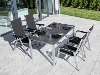 Cubic záhradný jedálenský stôl 160x90 strieborný