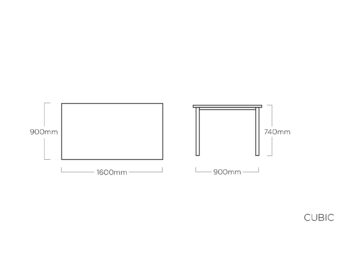 Cubic záhradný jedálenský stôl 160x90 strieborný