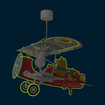 Dalber závesné svietidlo Teddy Plane, farebné, drevo/plast