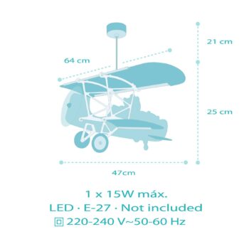 Dalber závesné svietidlo Teddy Plane, farebné, drevo/plast