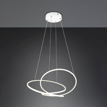 Darvin LED závesné svetlo, dĺžka 84 cm, matná biela, kov, CCT