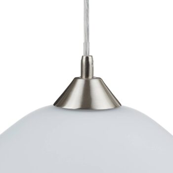 Decentná závesná lampa LOISA opálové sklo – nikel