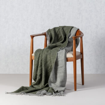 Deka Merinos 140x200cm melange green khaki, 140 x 200 cm