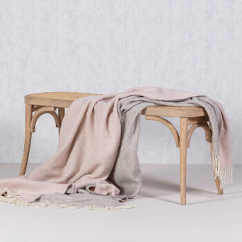 Deka Merinos 140x200cm melange grey pink, 140 x 200 cm