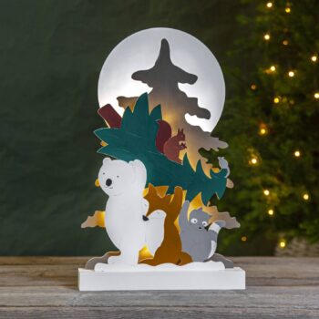 Deko LED lampa Forest Friends ľad. medveď umývacia