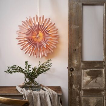 Deko hviezda Crystal papier bez objímky ružová