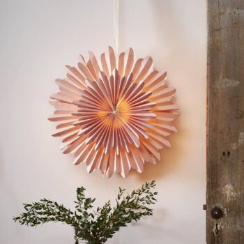 Deko hviezda Crystal papier bez objímky ružová