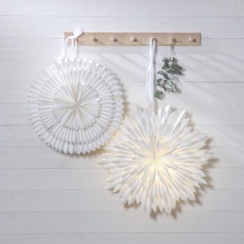 Deko hviezda Frost papier bez objímky Ø 50cm biela