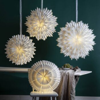 Deko hviezda Frost papier bez objímky Ø 50cm biela