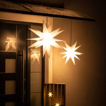 Dekoračná LED hviezda, 18-cípa, Ø 25 cm, biela