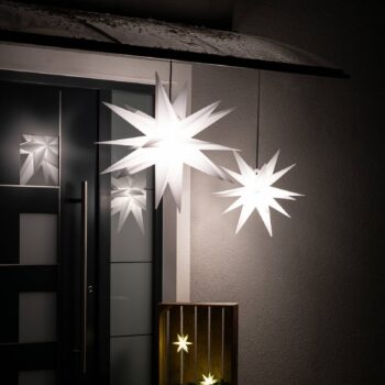 Dekoračná LED hviezda, 18-cípa, Ø 25 cm, biela