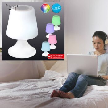 Dekoračná LED lampa Curbi, Bluetooth reproduktor