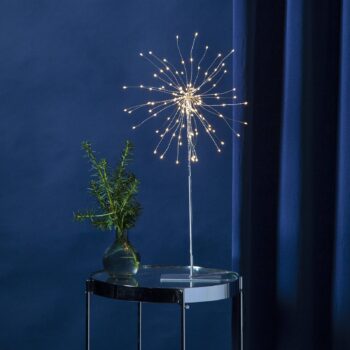 Dekoračná LED lampa Firework 3D striebrosivá 50 cm