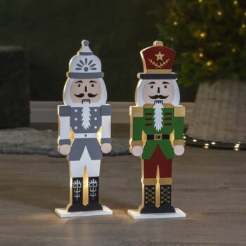 Dekoračná LED lampa Luskáčik sivá