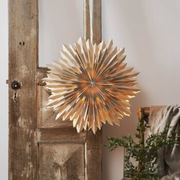 Dekoračná hviezda Ice, papier, bez objímky béžová