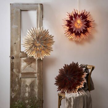 Dekoračná hviezda Ice, papier, bez objímky hnedá