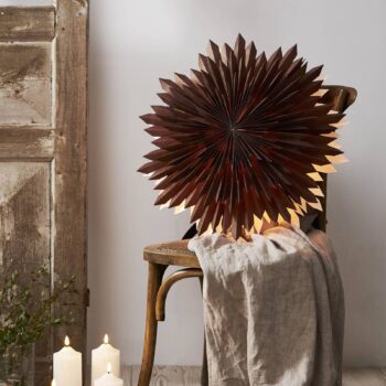 Dekoračná hviezda Ice, papier, bez objímky hnedá