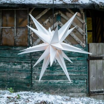 Dekoračná hviezda XXL exteriér 18-cípa Ø80cm biela