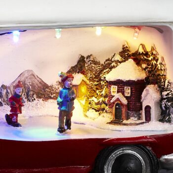 Dekoračná lampa Merryville s LED, vianočný autobus
