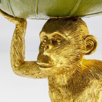 Dekoračná miska KARE Banana Leaf, zlatá/zelená, ručne maľovaná