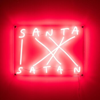 Dekoračné nástenné LED svetlo Santa-Satan, červená