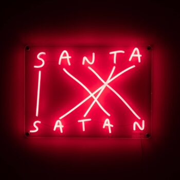 Dekoračné nástenné LED svetlo Santa-Satan, červená