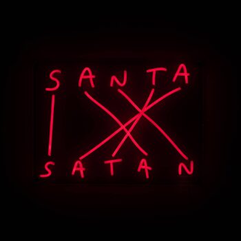 Dekoračné nástenné LED svetlo Santa-Satan, červená