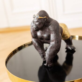 Dekoratívna figúrka KARE Monkey Beach, výška 20 cm, čierny polyresin