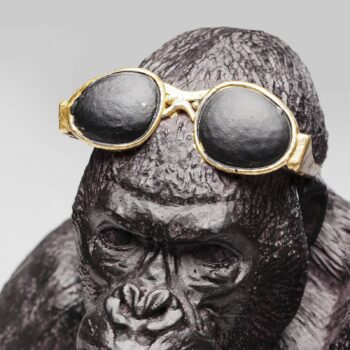 Dekoratívna figúrka KARE Monkey Beach, výška 20 cm, čierny polyresin