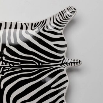Dekoratívna miska KARE zebra, porcelán, čierna/biela, ručne maľovaná