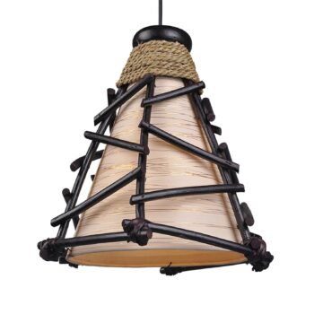 Dekoratívna závesná lampa Romy s drevom