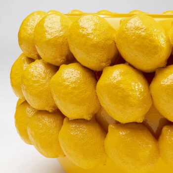 Dekoratívny kvetináč KARE Lemon Juice, výška 22 cm, Ø 34 cm, žltý