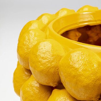Dekoratívny kvetináč KARE Lemon Juice, výška 22 cm, Ø 34 cm, žltý