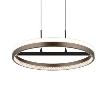 Della LED závesné svietidlo, Ø 40 cm, tmavosivá, kov